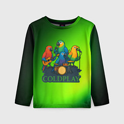 Детский лонгслив Coldplay группа из попугаев