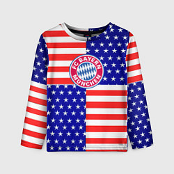 Лонгслив детский Бавария Мюнхен сша паттерн, цвет: 3D-принт