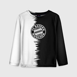 Лонгслив детский Бавария Мюнхен черно белые штрихи, цвет: 3D-принт