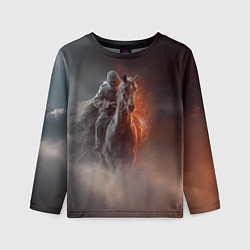 Лонгслив детский Всадник на лошади из тумана, цвет: 3D-принт