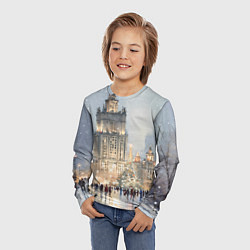 Лонгслив детский Зимняя Москва, цвет: 3D-принт — фото 2