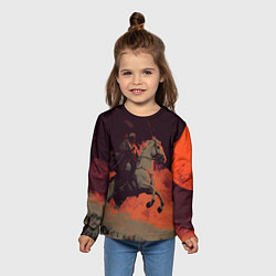 Лонгслив детский Всадник на лошади, цвет: 3D-принт — фото 2