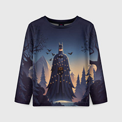 Лонгслив детский Новогодний Бэтмен, цвет: 3D-принт