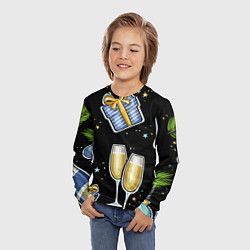 Лонгслив детский Новогодний вайб, цвет: 3D-принт — фото 2