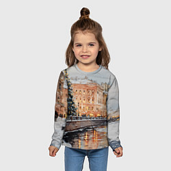 Лонгслив детский Новогодняя елка в Питере, цвет: 3D-принт — фото 2