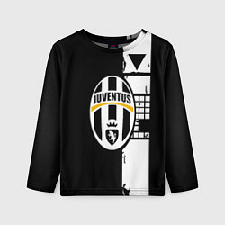 Лонгслив детский Ювентус геометрия белая, цвет: 3D-принт