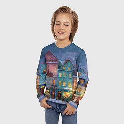 Лонгслив детский Новогодний дворик, цвет: 3D-принт — фото 2