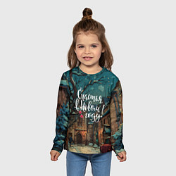 Лонгслив детский Счастья в новом году - ламповый двор, цвет: 3D-принт — фото 2