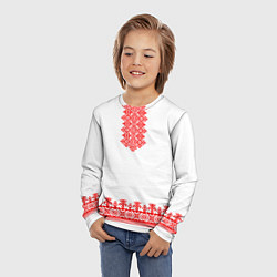 Лонгслив детский Славянская вышиванка рубаха, цвет: 3D-принт — фото 2