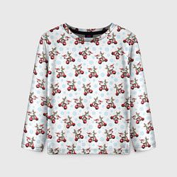 Лонгслив детский Рождественские гонщики, цвет: 3D-принт