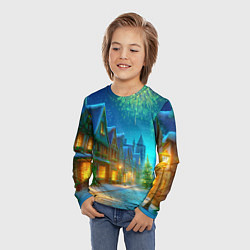 Лонгслив детский Праздничный новогодний салют, цвет: 3D-принт — фото 2