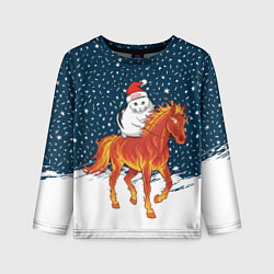 Лонгслив детский Кот Бендер и огненный конь - 2026, цвет: 3D-принт