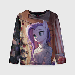 Лонгслив детский Анимешная лошадка - Новый год, цвет: 3D-принт