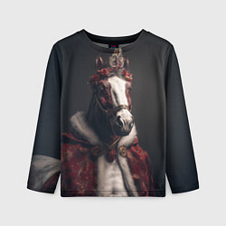 Лонгслив детский Лошадь в новогоднем костюме, цвет: 3D-принт