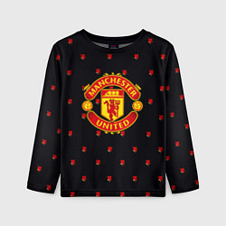 Лонгслив детский Манчестер Юнайтед розы текстура, цвет: 3D-принт