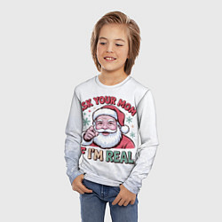 Лонгслив детский Санта в шутливом настроении, цвет: 3D-принт — фото 2