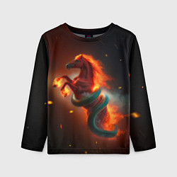 Детский лонгслив Смена зелёной змеи на красную огненную лошадь