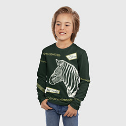 Лонгслив детский Зебра-коллаж, цвет: 3D-принт — фото 2