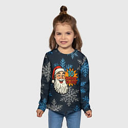 Лонгслив детский 10 баллов за стол - довольный Санта, цвет: 3D-принт — фото 2