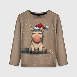 Лонгслив детский Новогодняя лошадка символ 2026, цвет: 3D-принт