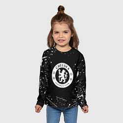 Лонгслив детский Челси белые краски всплеск, цвет: 3D-принт — фото 2