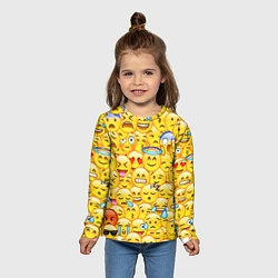 Лонгслив детский Emoji, цвет: 3D-принт — фото 2