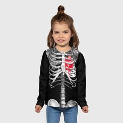 Лонгслив детский Скелет с сердцем, цвет: 3D-принт — фото 2