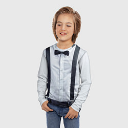 Лонгслив детский Рубашка с подтяжками, цвет: 3D-принт — фото 2