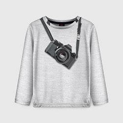 Лонгслив детский Фотоаппарат на груди, цвет: 3D-принт