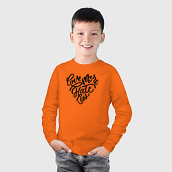 Лонгслив хлопковый детский Love More Hate Less, цвет: оранжевый — фото 2