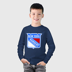 Лонгслив хлопковый детский New York Rangers, цвет: тёмно-синий — фото 2