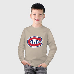 Лонгслив хлопковый детский Montreal Canadiens, цвет: миндальный — фото 2