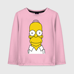 Лонгслив хлопковый детский Homer Face, цвет: светло-розовый