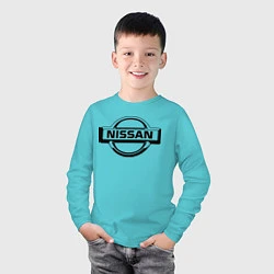 Лонгслив хлопковый детский Nissan club, цвет: бирюзовый — фото 2