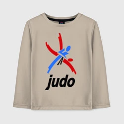 Лонгслив хлопковый детский Judo Emblem, цвет: миндальный