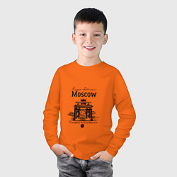 Лонгслив хлопковый детский Triumphal Arch of Moscow, цвет: оранжевый — фото 2