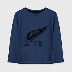 Лонгслив хлопковый детский New Zeland: All blacks, цвет: тёмно-синий