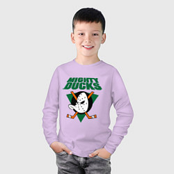 Лонгслив хлопковый детский Anaheim Mighty Ducks, цвет: лаванда — фото 2