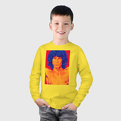 Лонгслив хлопковый детский Джим Моррисон, цвет: желтый — фото 2