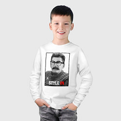 Лонгслив хлопковый детский Stalin: Style in, цвет: белый — фото 2