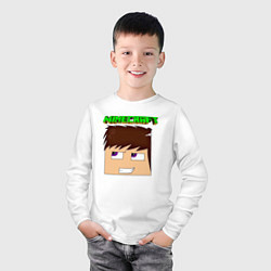 Лонгслив хлопковый детский Огромная голова Стива - Minecraft, цвет: белый — фото 2