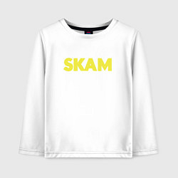 Лонгслив хлопковый детский Skam, цвет: белый