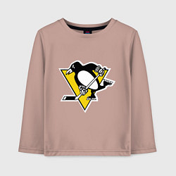Лонгслив хлопковый детский Pittsburgh Penguins, цвет: пыльно-розовый