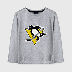 Лонгслив хлопковый детский Pittsburgh Penguins, цвет: меланж