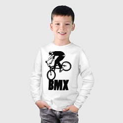 Лонгслив хлопковый детский BMX 3, цвет: белый — фото 2