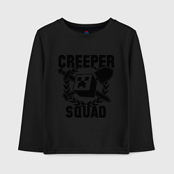Лонгслив хлопковый детский Creeper Squad, цвет: черный