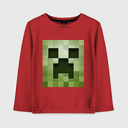 Лонгслив хлопковый детский Мinecraft creeper, цвет: красный