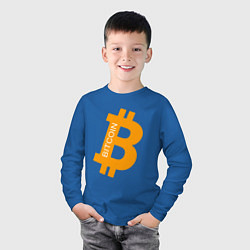 Лонгслив хлопковый детский Bitcoin Boss, цвет: синий — фото 2