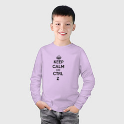 Лонгслив хлопковый детский Keep Calm & Ctrl + Z, цвет: лаванда — фото 2