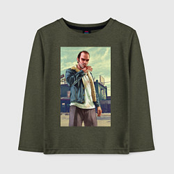 Лонгслив хлопковый детский Trevor Philips, цвет: меланж-хаки